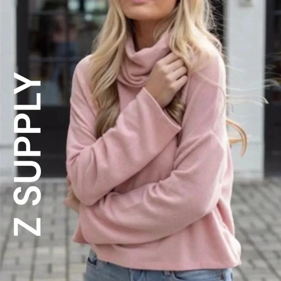 Z Supply The Soft Spun Skimmer Mock Pullover‎ Light Pink Size XS - Picture 1 of 11